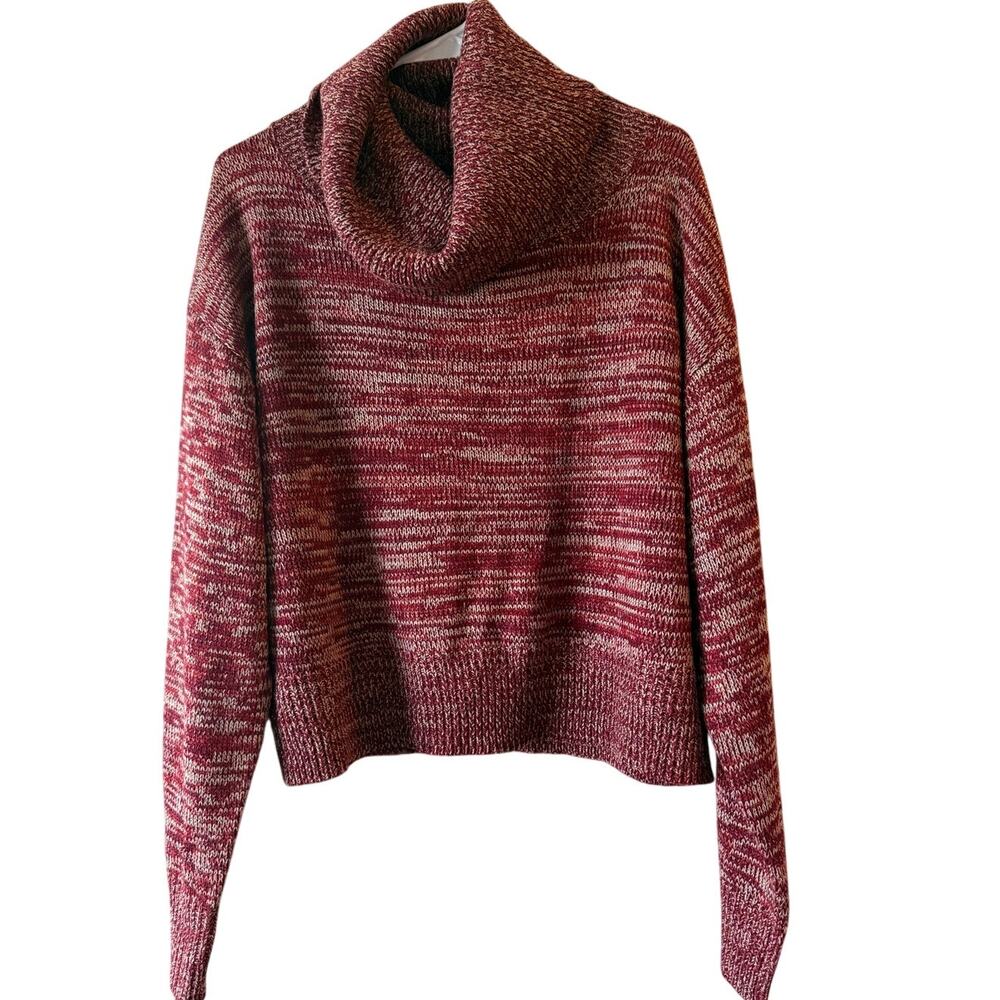 NEW Women's Joyfolie Harietta Cowl Neck Backless Sweater in Burgandy XL